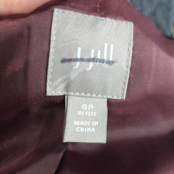 J. Jill Black 6 Petite Button Front JAquard Damask Blazer Jacket - Picture 8 of 9